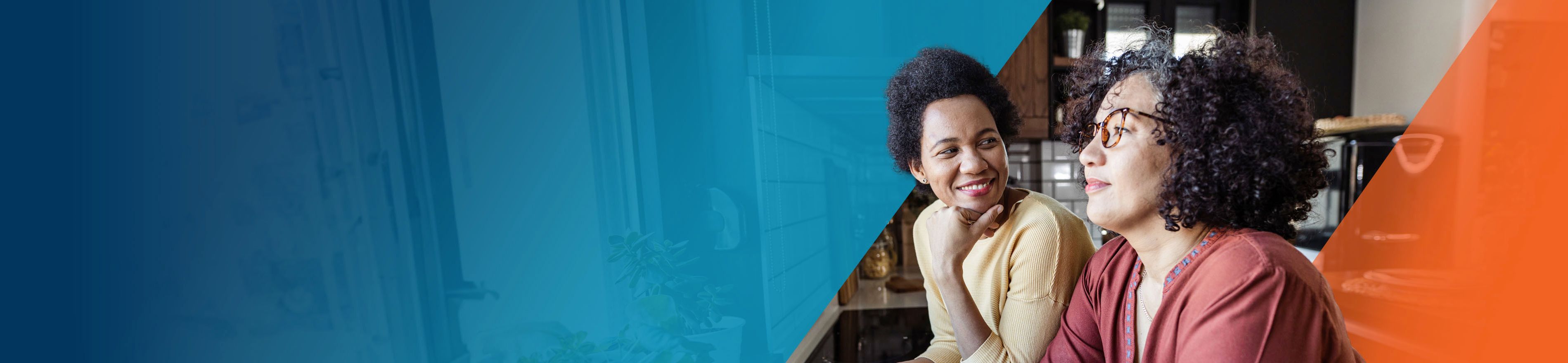 Potential OPDIVO® (nivolumab) user smiling and sitting next to her partner.