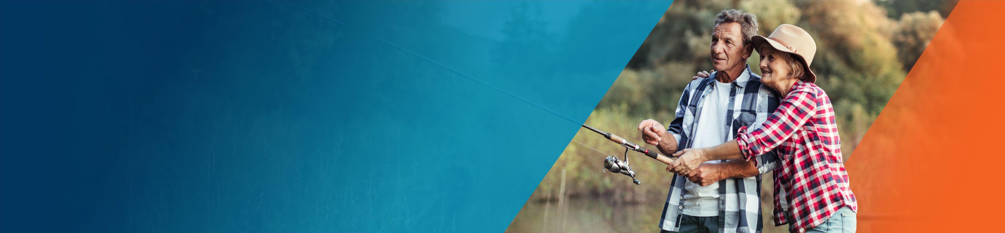 Potential OPDIVO® (nivolumab) user fishing with his partner.