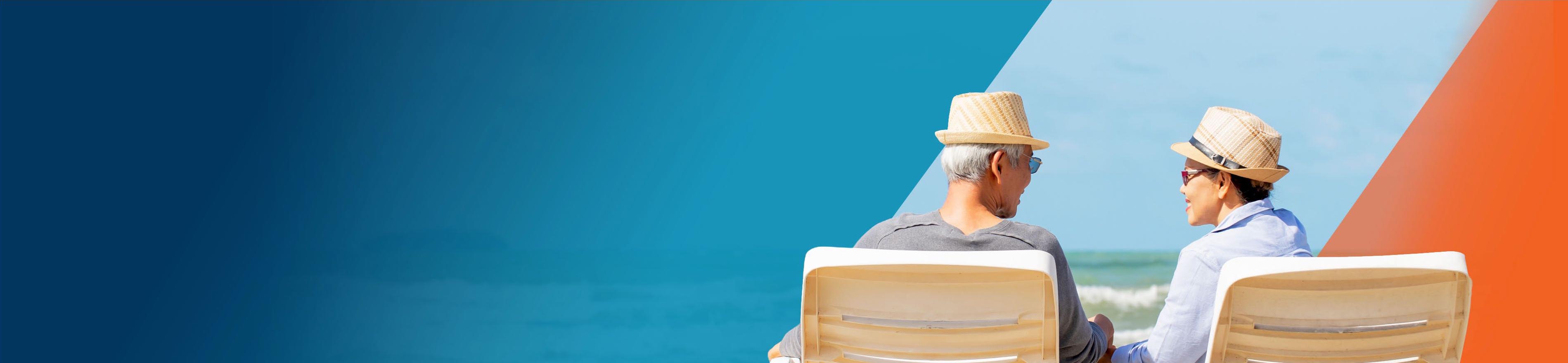 Potential OPDIVO® (nivolumab) user and her husband lounging on a beach.