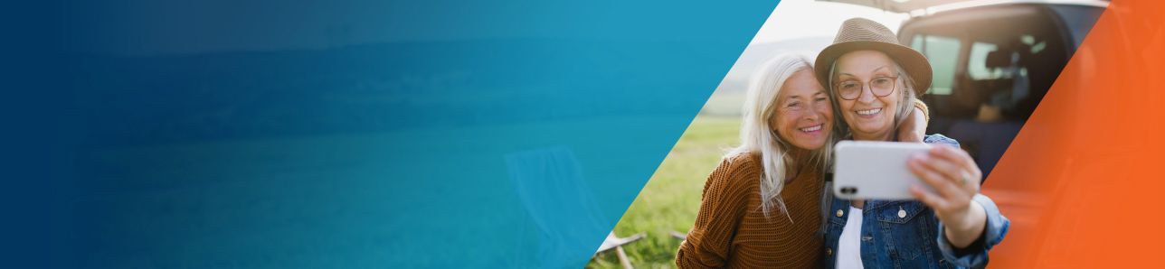 Potential OPDIVO® (nivolumab) user taking a selfie with her partner.