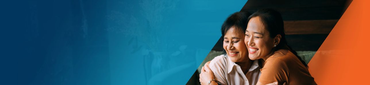 Potential OPDIVO® (nivolumab) user smiling and hugging her daughter