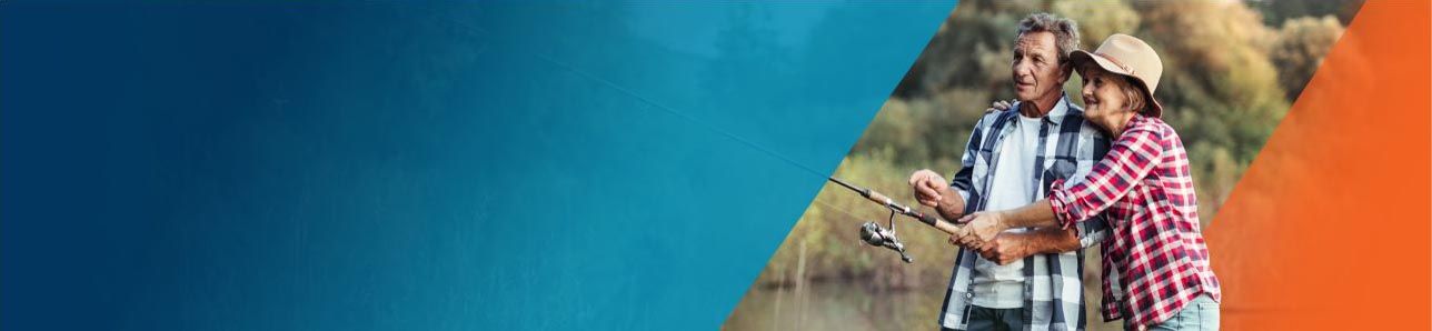 Potential OPDIVO® (nivolumab) user fishing with his partner.
