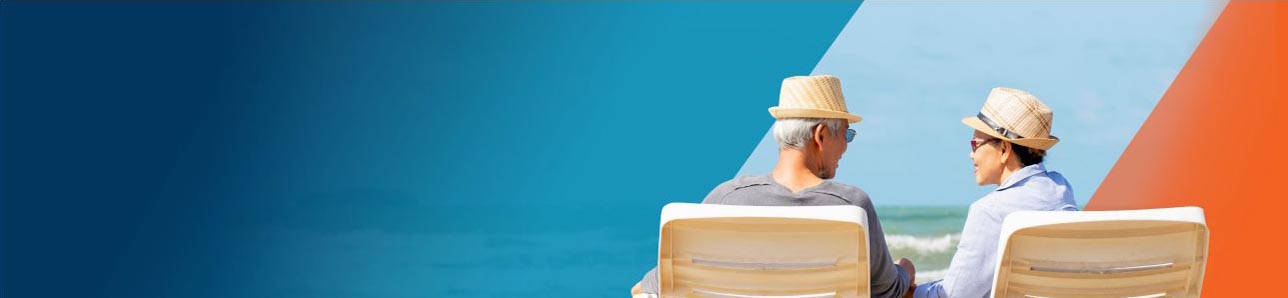 Potential OPDIVO® (nivolumab) user and her husband lounging on a beach.