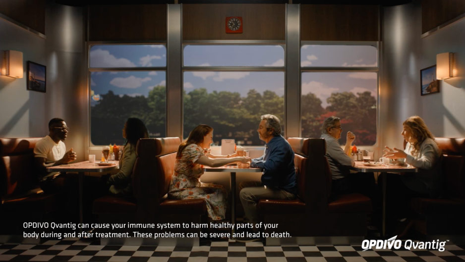 A commercial for OPDIVO Qvantig™, an injectable immunotherapy treatment delivered in 3-5 minutes. A chance to live longer.